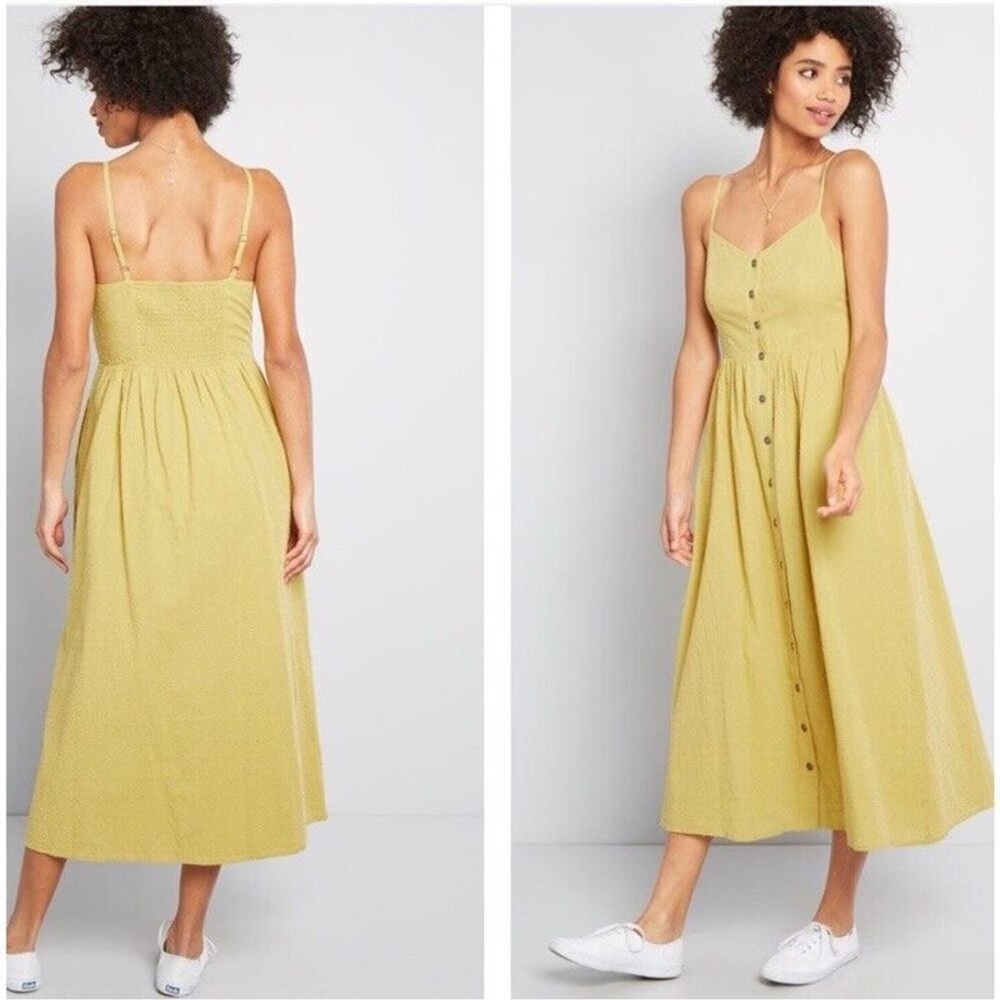 Modcloth quite clearly charismatic midi dress swiss dot  size large